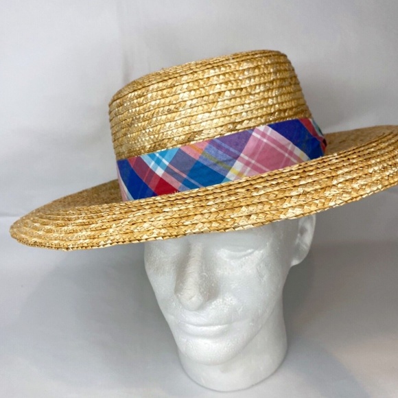 Bioworld Accessories - Bioworld Straw Sun Hat Wide Brim Multicolor Decorative Ribbon Trim NWT